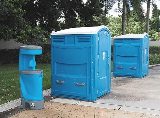 handicap/ada porta potties are maintained by regularly cleaning and restocking supplies such as toilet paper and hand sanitizer